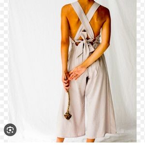 BAE (Before Anyone Else) Linen Romper with tie back